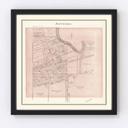 Antwerp Vintage Map 1905