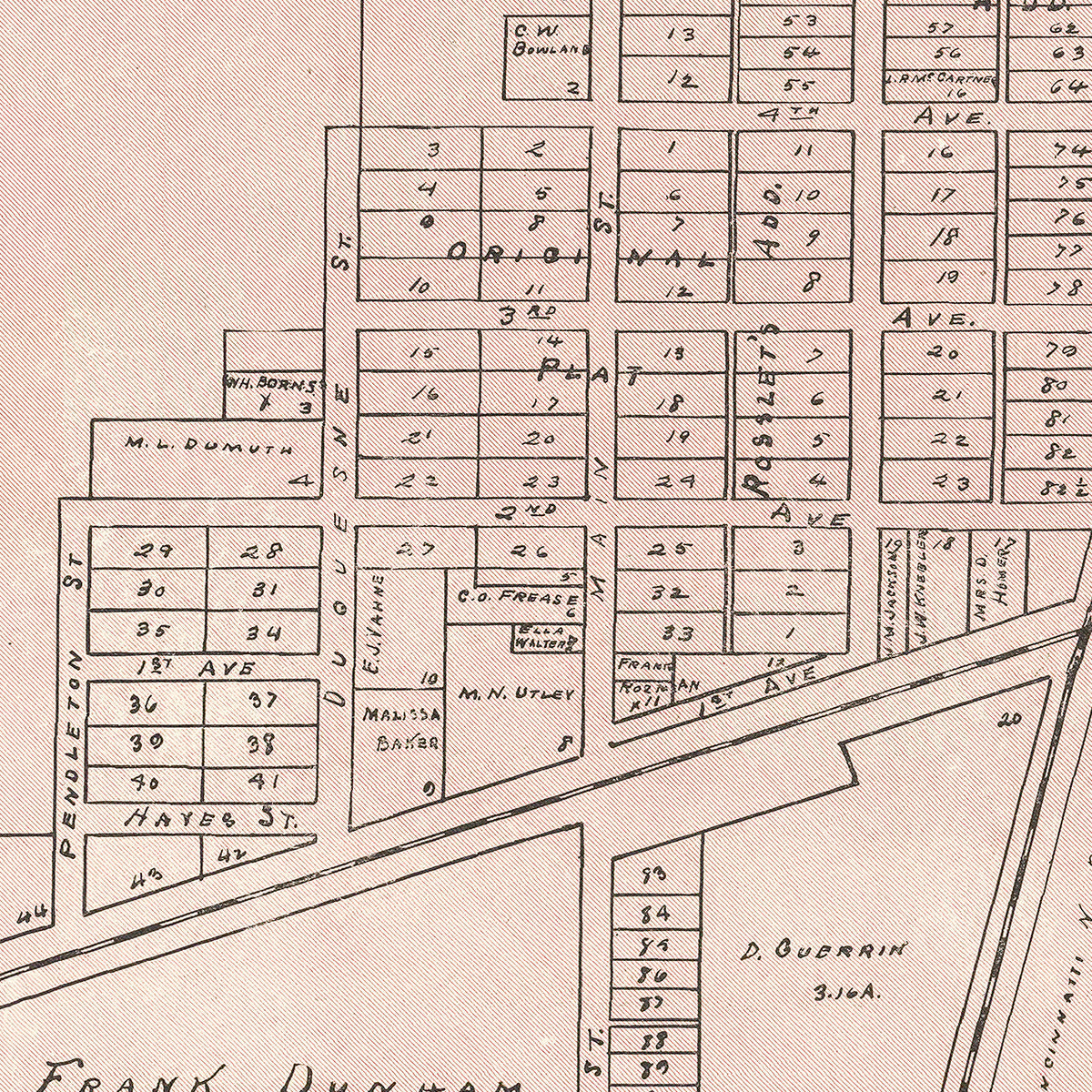 Restored historic details from the 1905 city map of Cecil, Ohio