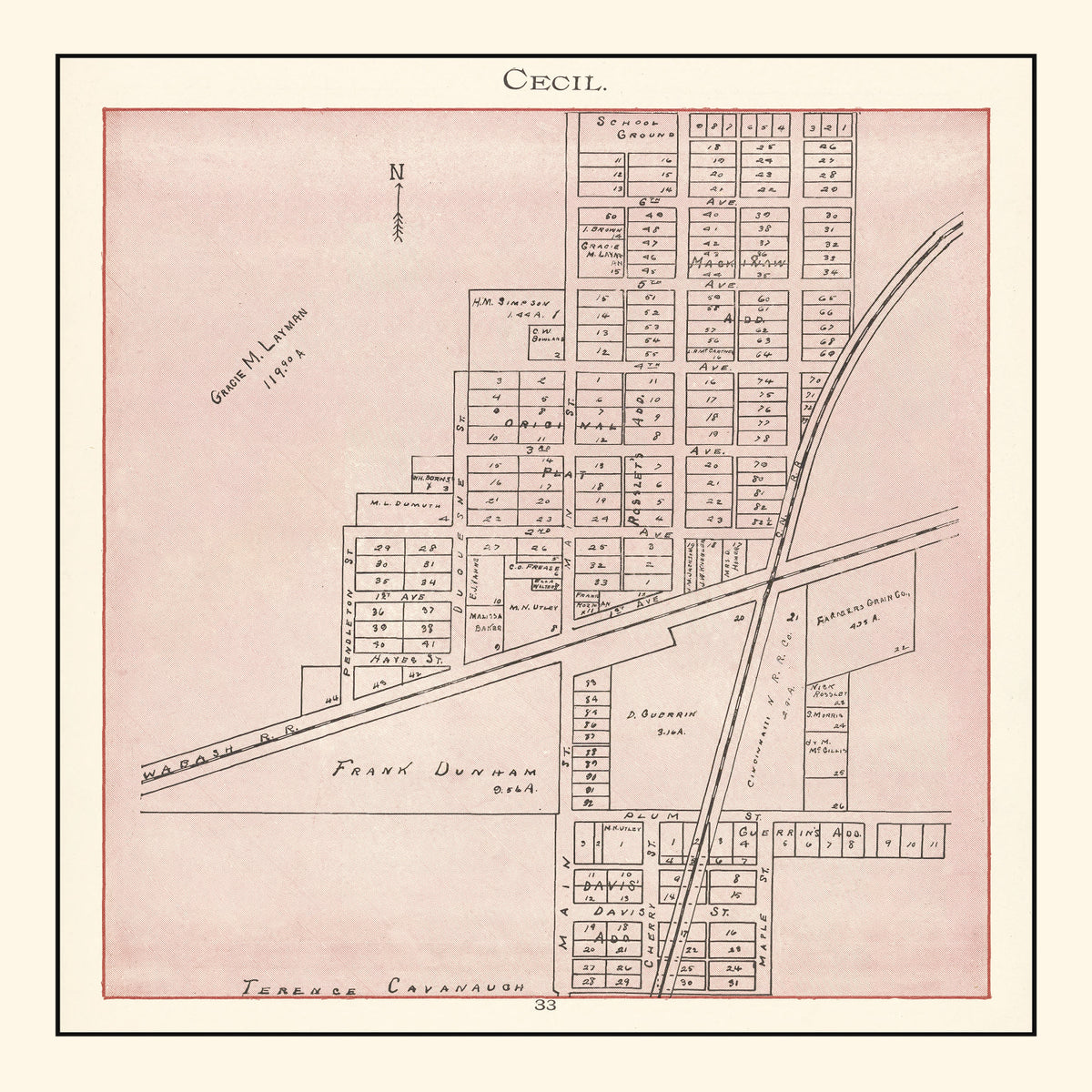 Preview of Vintage Map of Cecil, Ohio 1905