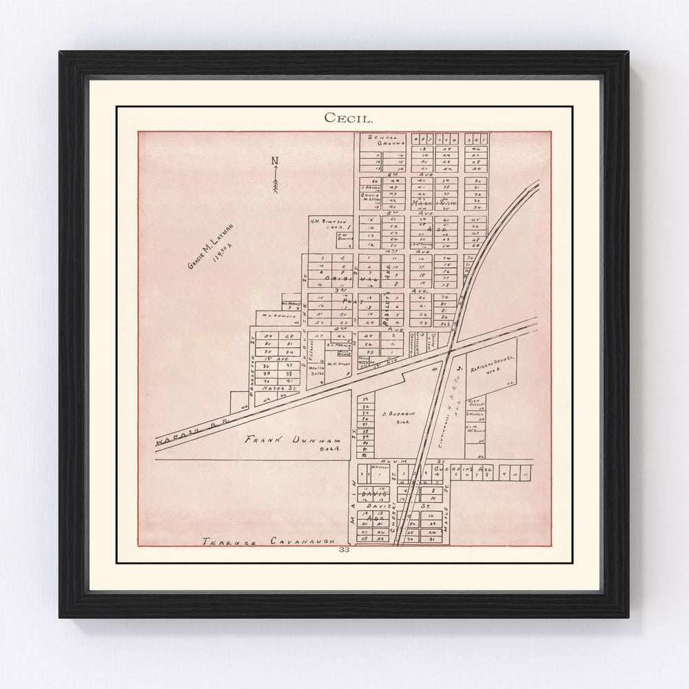 Cecil Vintage Map 1905