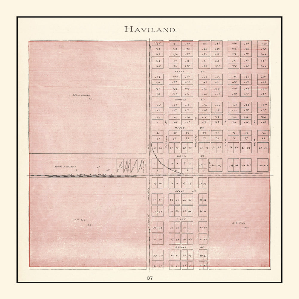 Vintage Map of Haviland, Ohio 1905 print style example