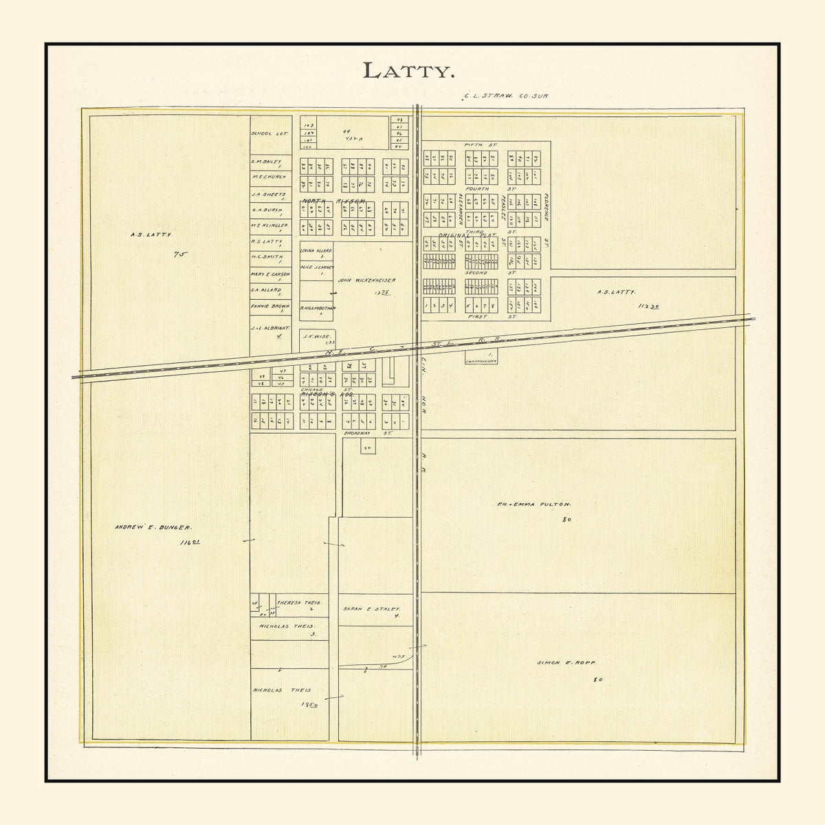Preview of Vintage Map of Latty, Ohio 1905