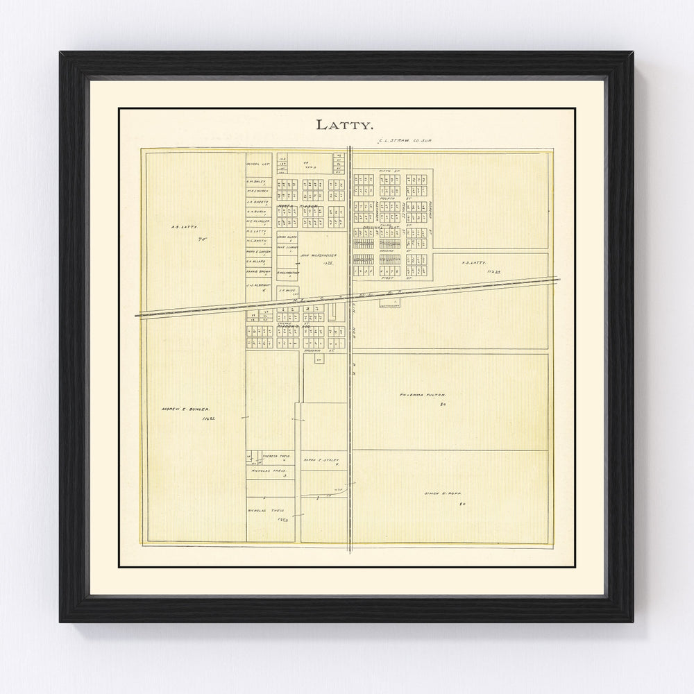 Latty Vintage Map 1905