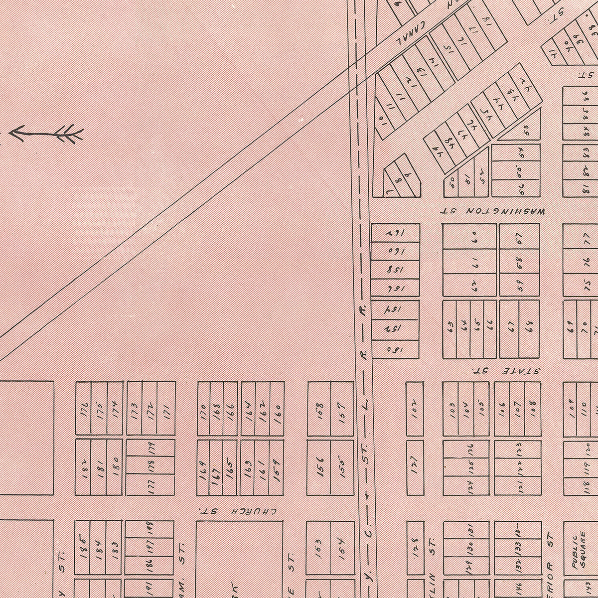 Restored historic details from the 1905 city map of Melrose, Ohio