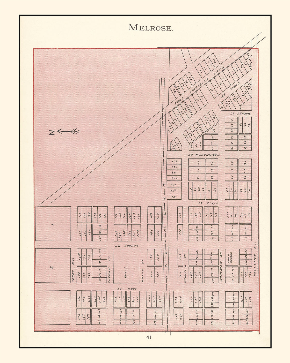 Preview of Vintage Map of Melrose, Ohio 1905