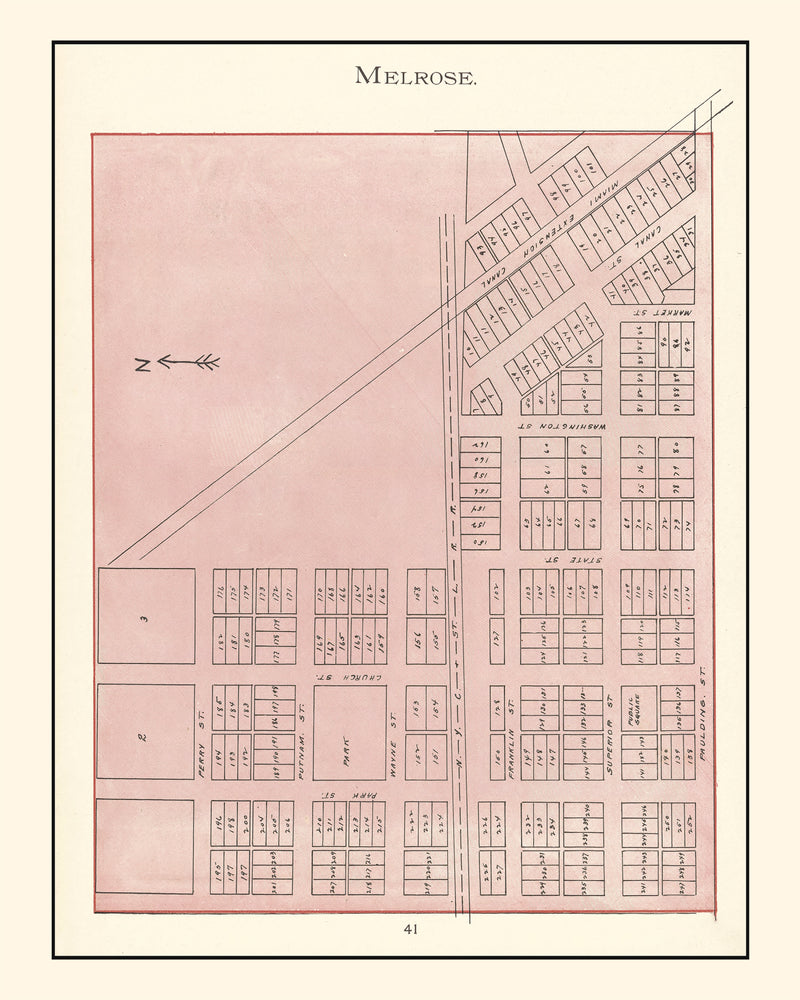 Size comparison using Vintage Map of Melrose, Ohio 1905
