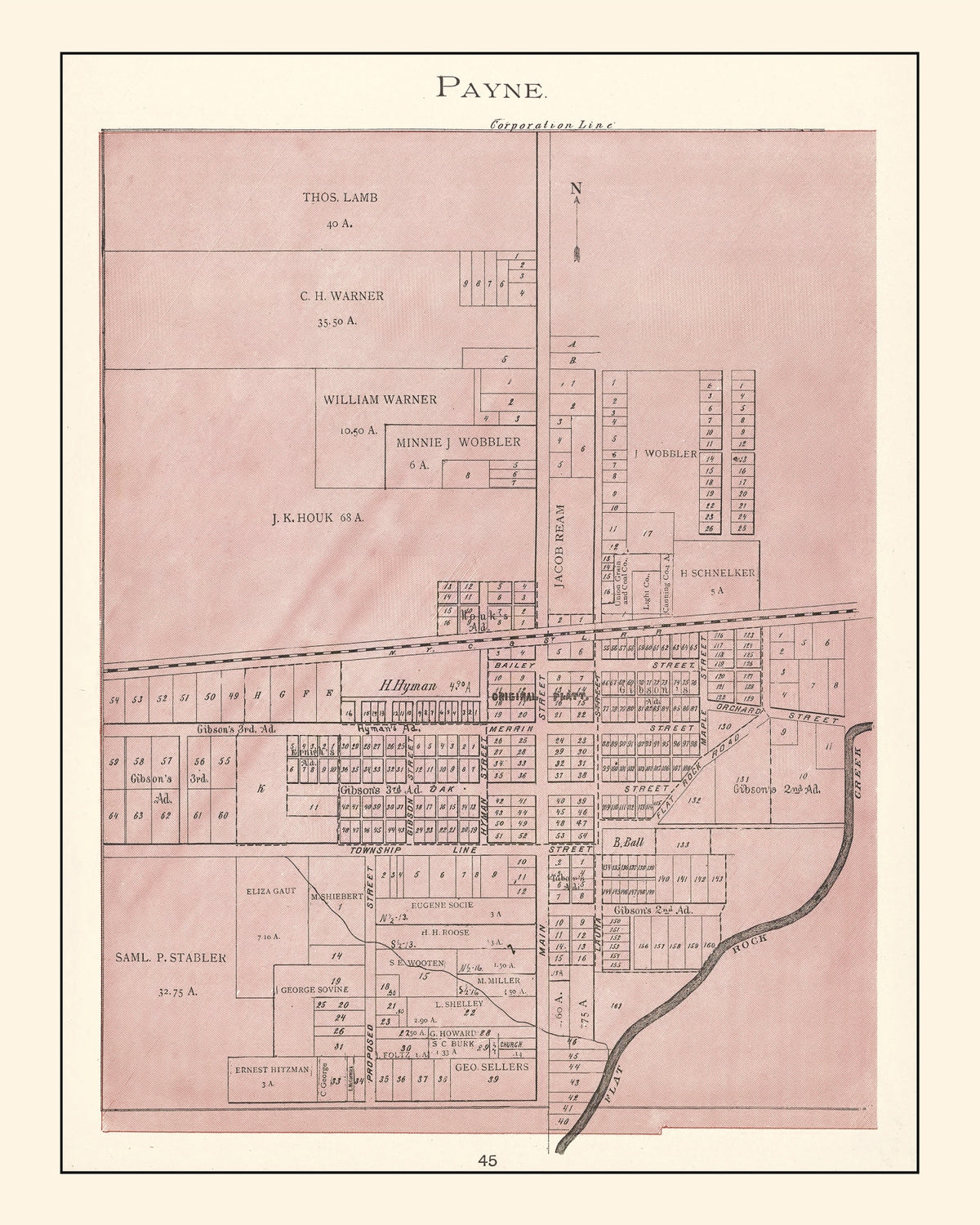 Preview of Vintage Map of Payne, Ohio 1905