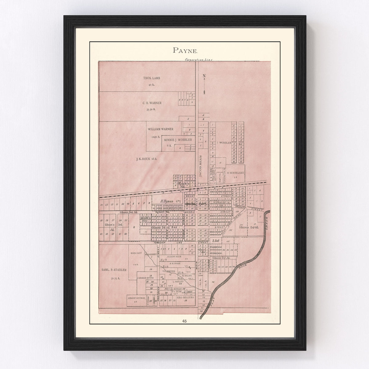 Payne Vintage Map 1905
