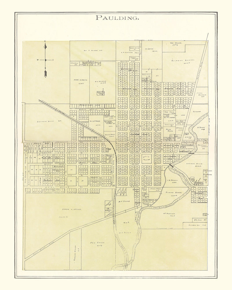 Size comparison using Vintage Map of Paulding, Ohio 1905
