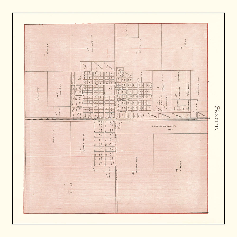 Vintage Map of Scott, Ohio 1905 print style example