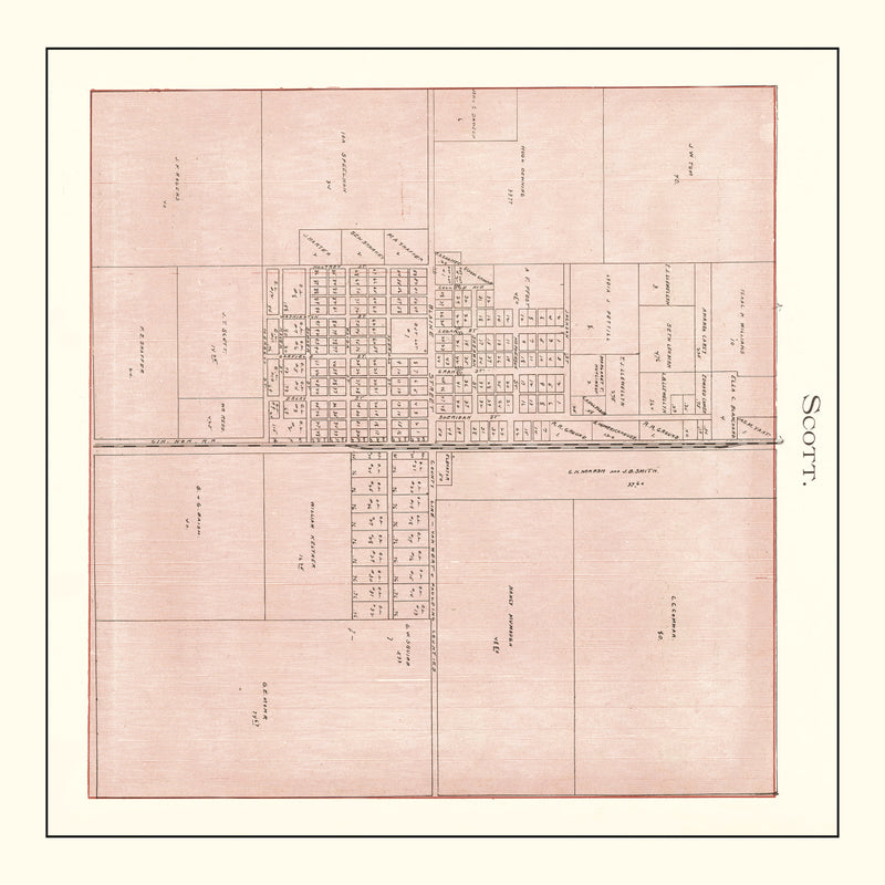 Size comparison using Vintage Map of Scott, Ohio 1905