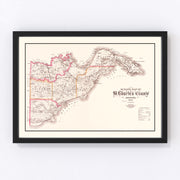 Saint Charles County Vintage Map 1905