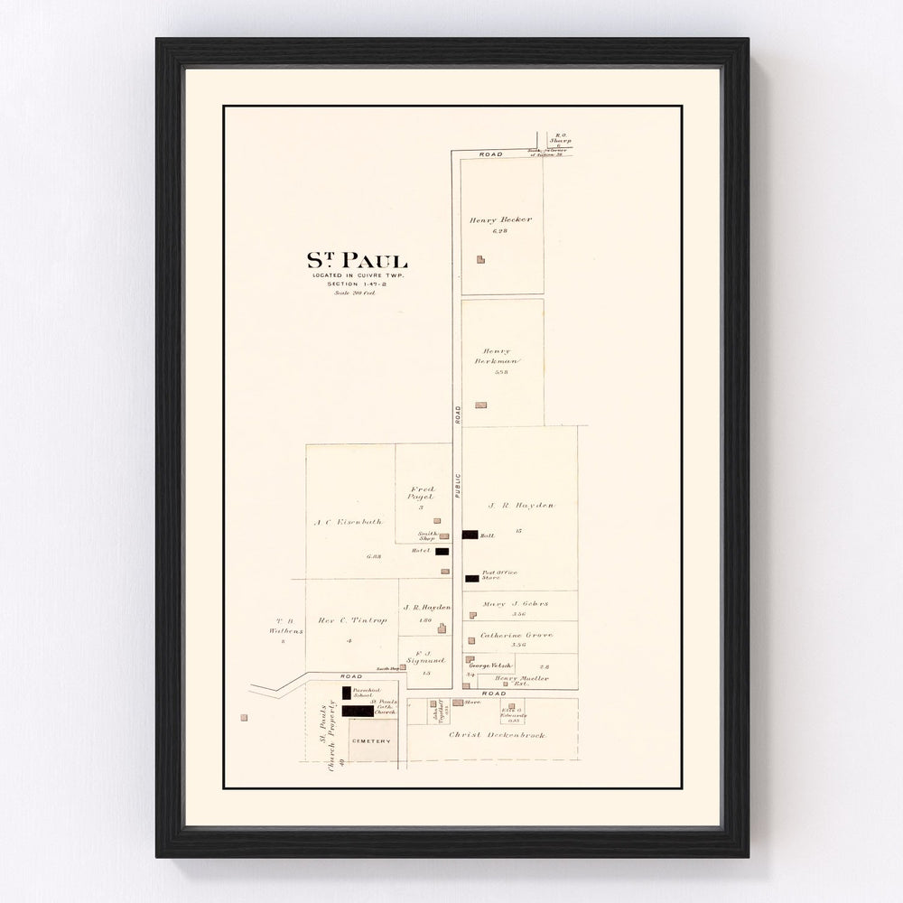 Saint Paul Vintage Map 1905