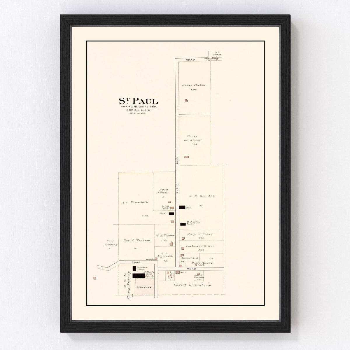 Saint Paul Vintage Map 1905