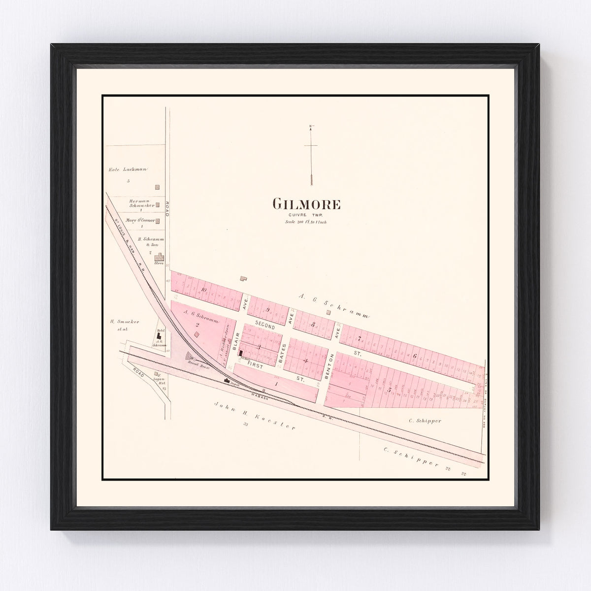 Gilmore Vintage Map 1905