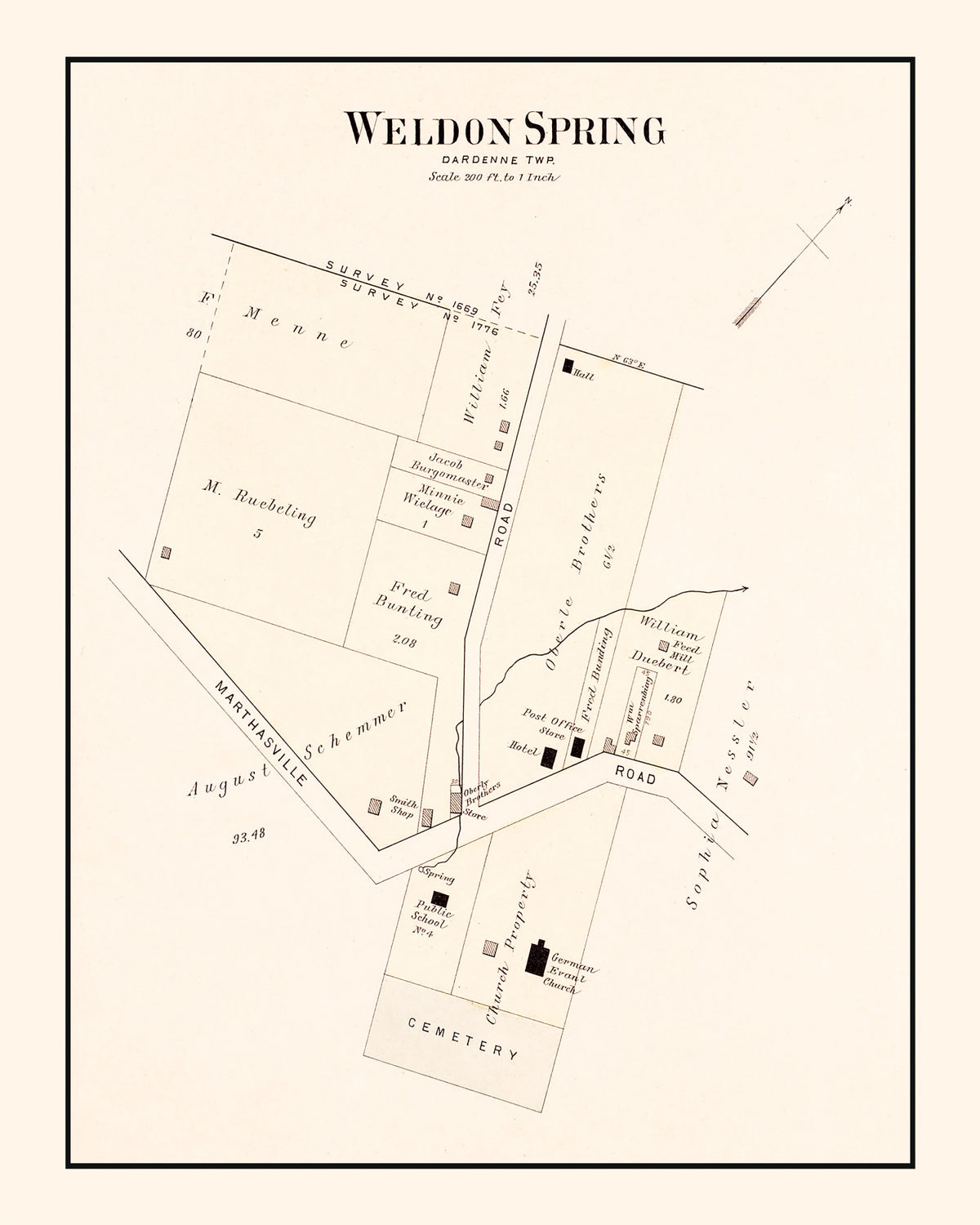 Preview of Vintage Map of Weldon Spring, Missouri 1905