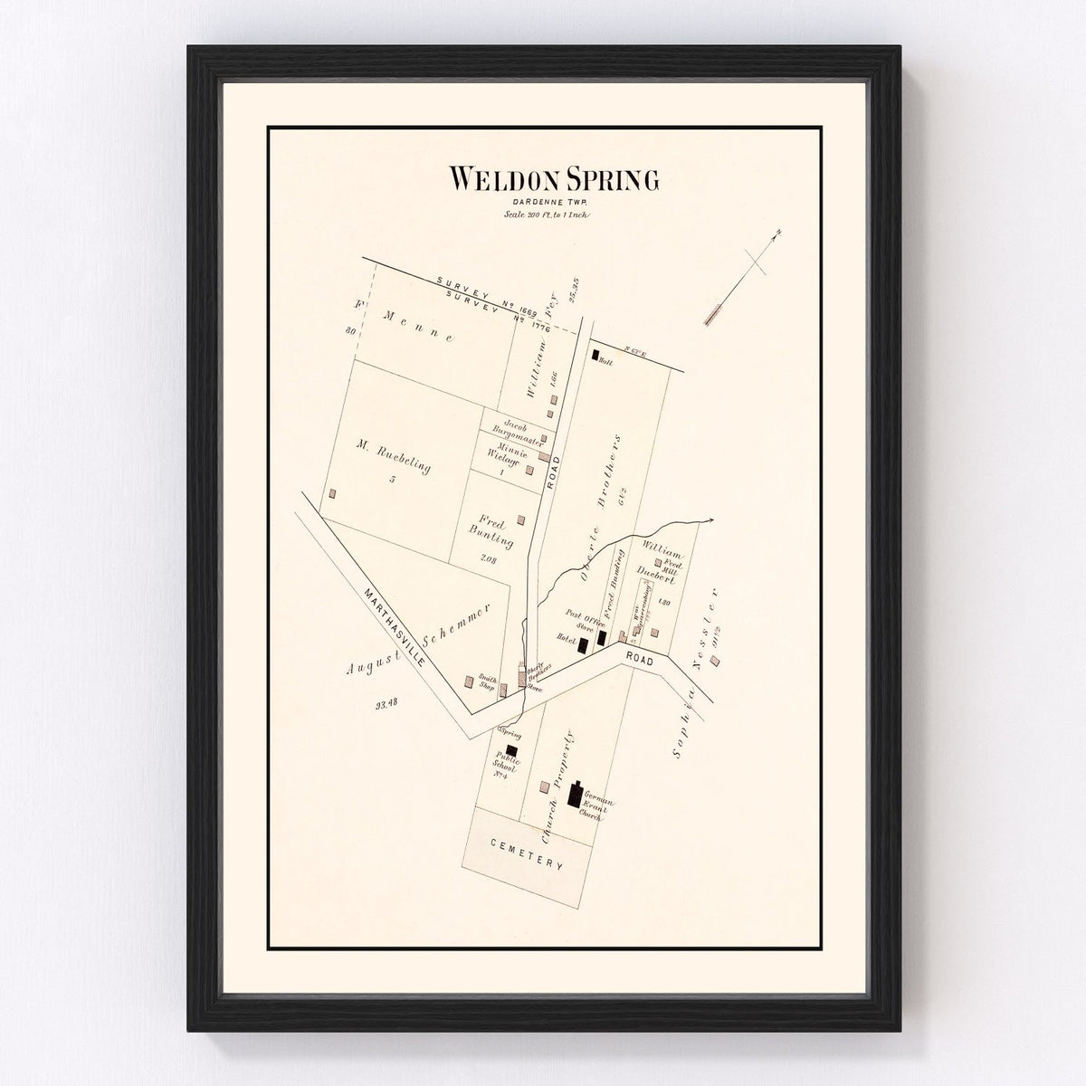 Weldon Spring Vintage Map 1905