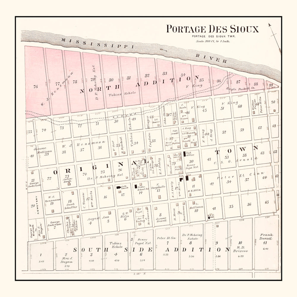 Vintage Map of Portage des Sioux, Missouri 1905 print style example