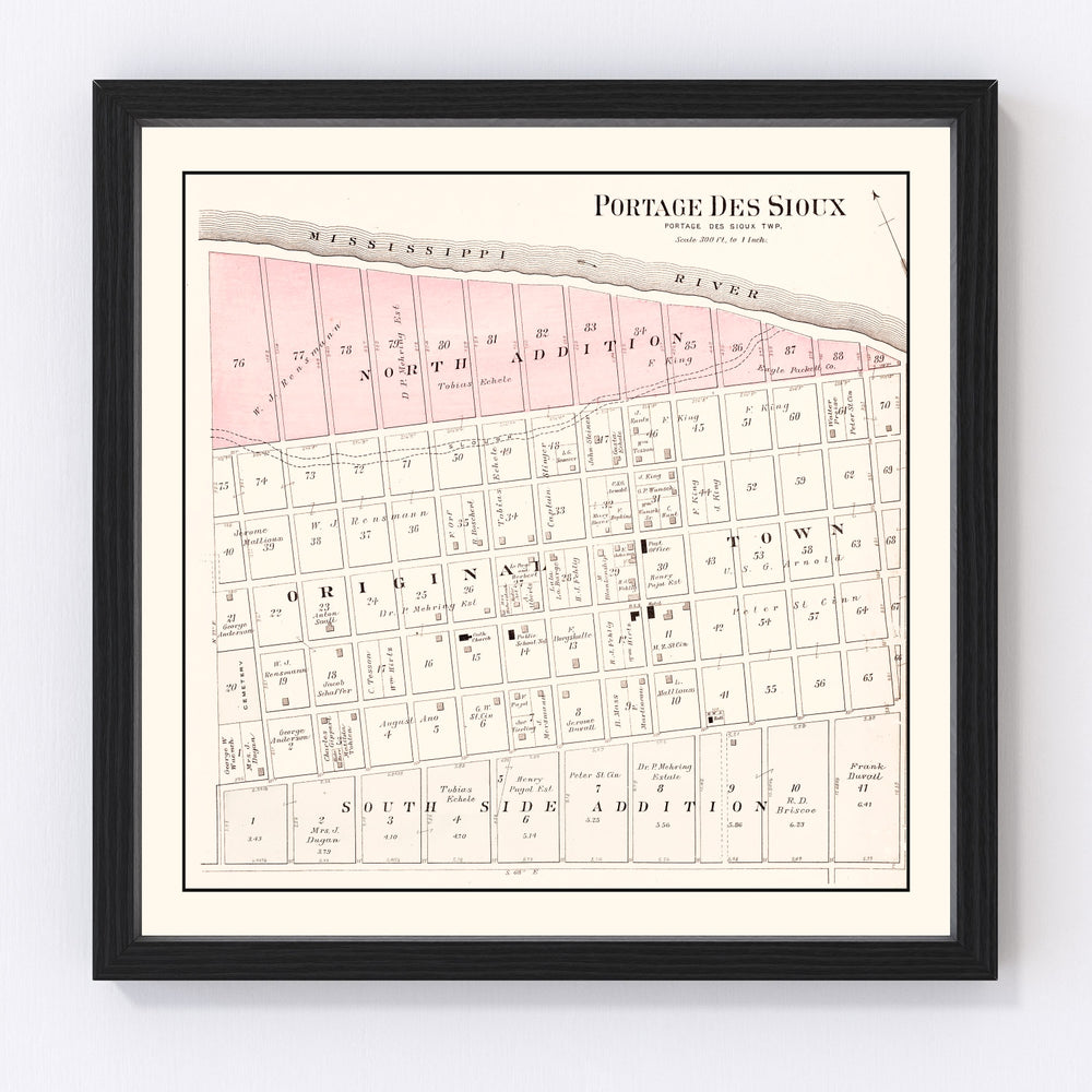 Portage des Sioux Vintage Map 1905