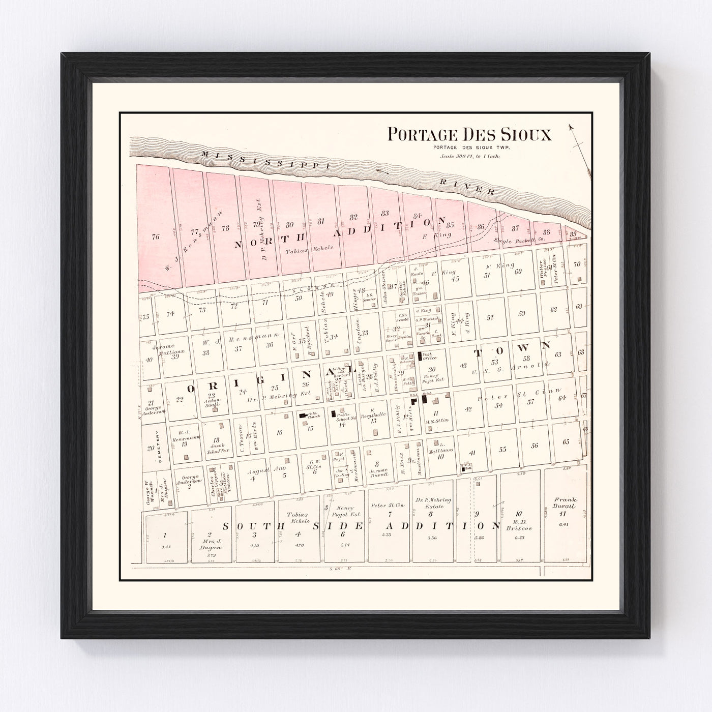 Portage des Sioux Vintage Map 1905