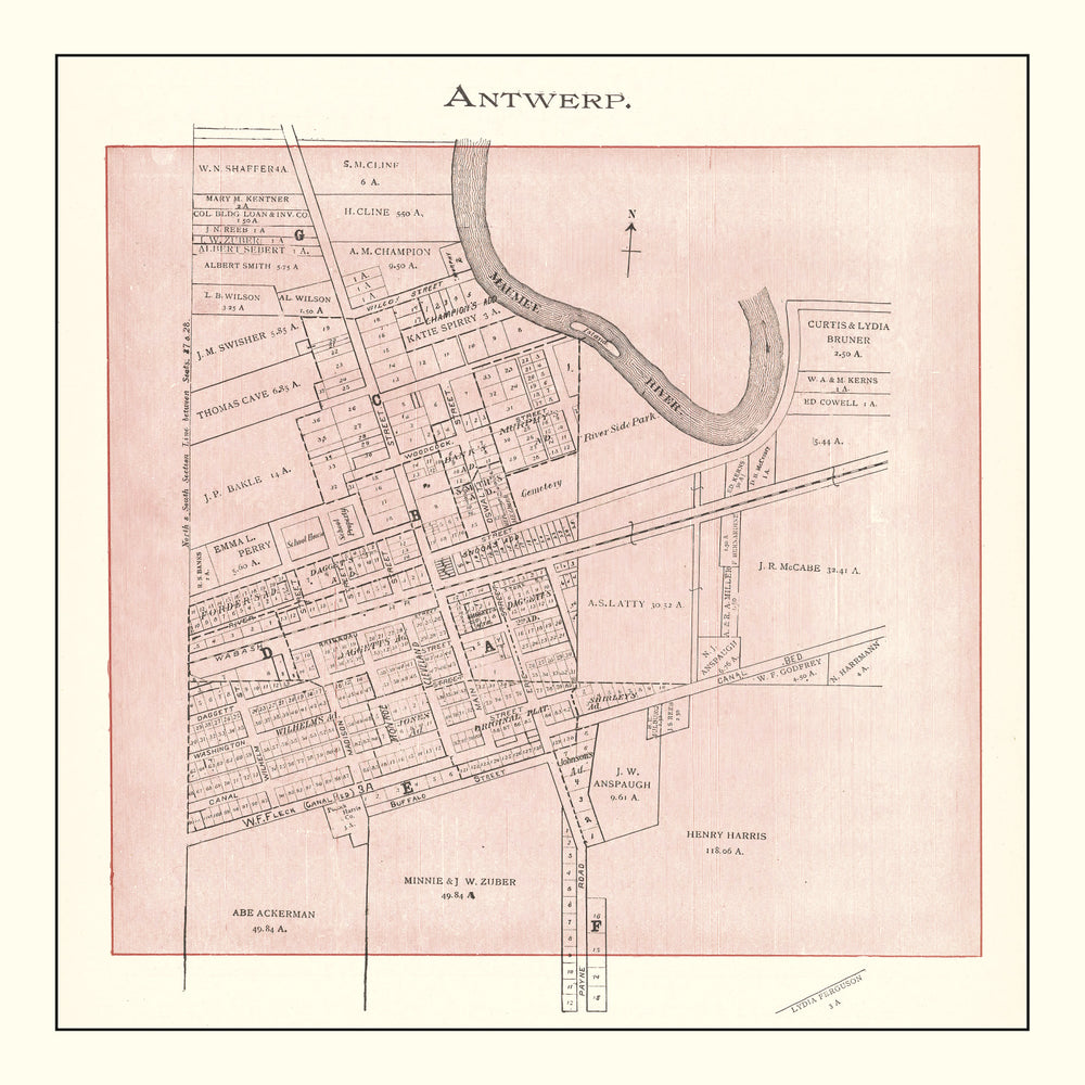 Vintage Map of Ida County, Iowa 1906 print style example
