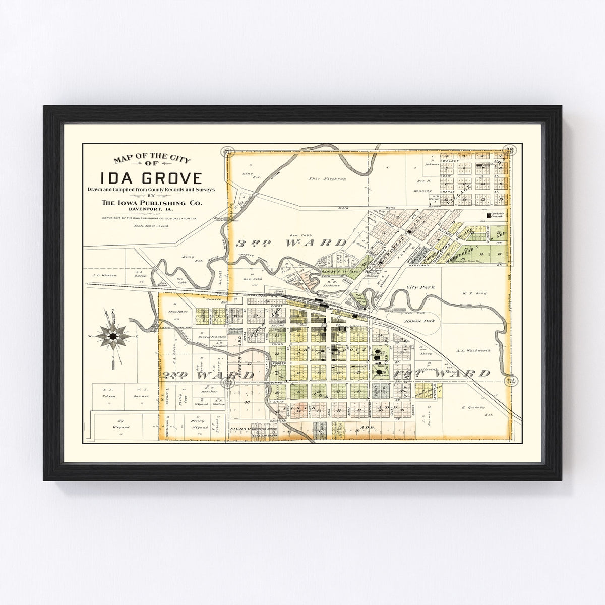 Ida Grove Vintage Map 1906
