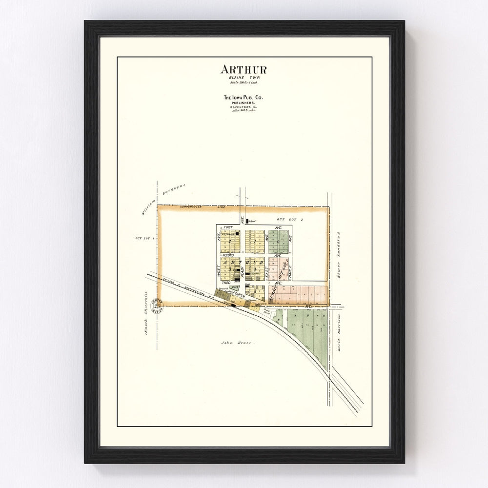 Arthur Vintage Map 1906