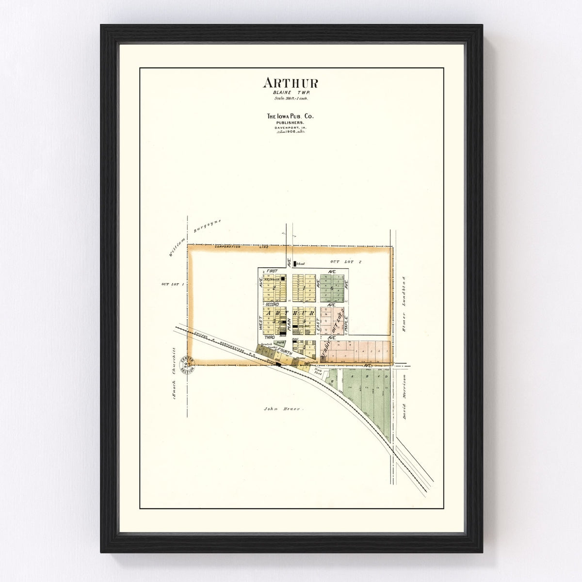 Arthur Vintage Map 1906