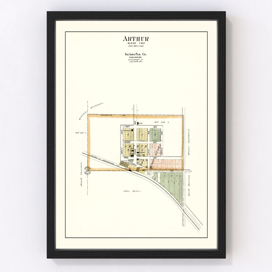Arthur Vintage Map 1906