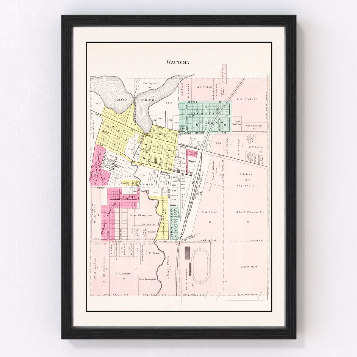Wautoma Vintage Map 1906