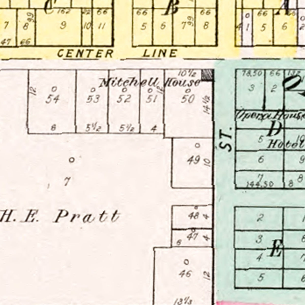 Restored historic details from the 1906 city map of Plainfield, Wisconsin