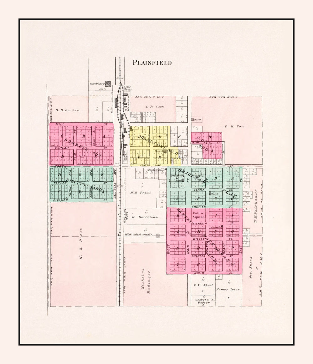 Vintage Map of Plainfield, Wisconsin 1906 print style example