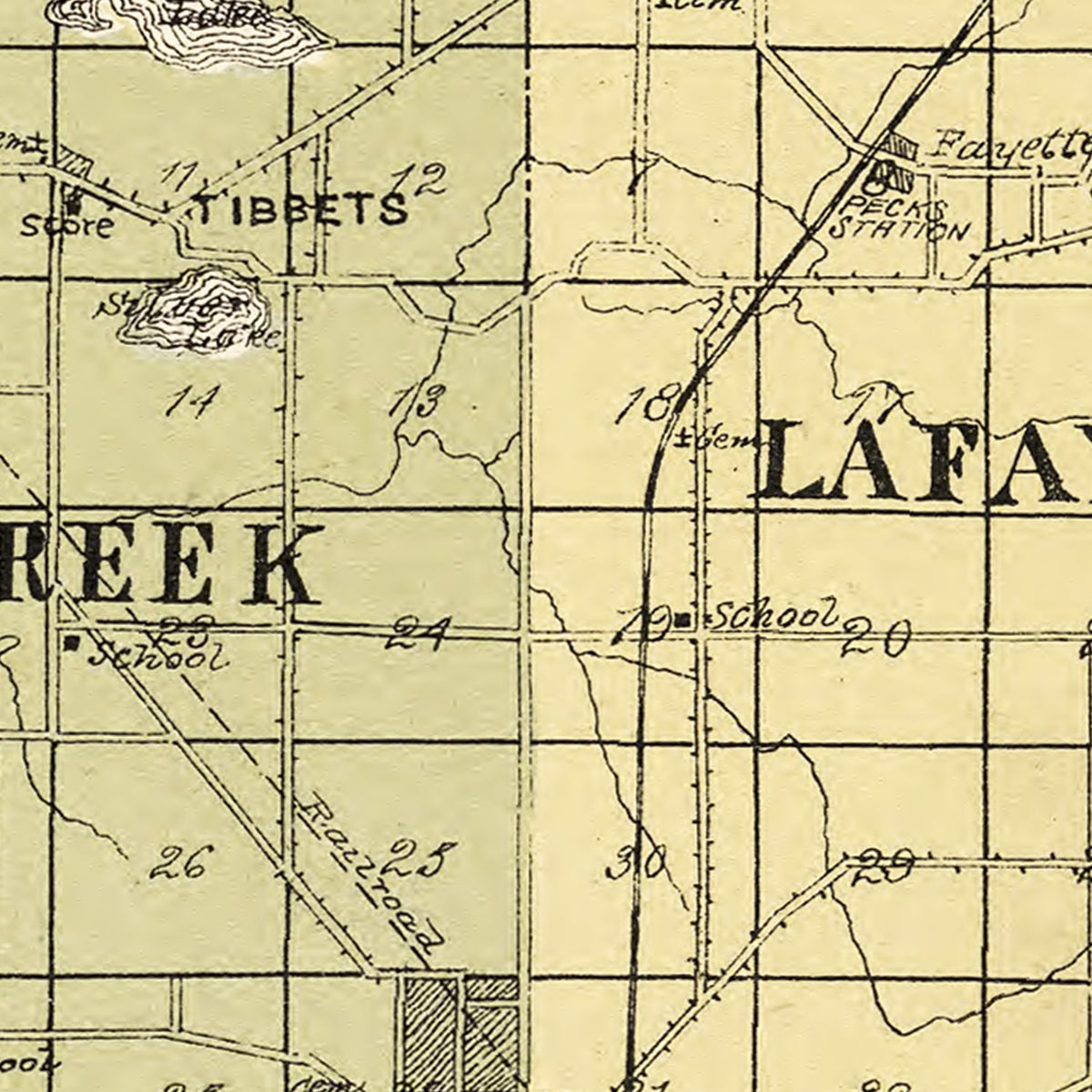 Restored historic details from the 1907 county map of Walworth County, Wisconsin