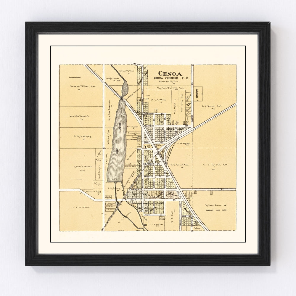 Genoa Vintage Map 1907