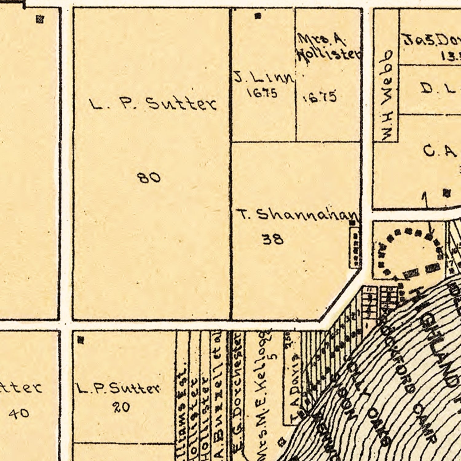 Restored historic details from the 1907 city map of Delavan Lake, Wisconsin
