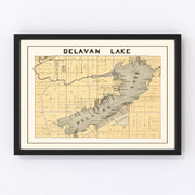 Delavan Lake Vintage Map 1907