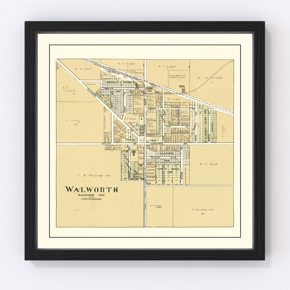 Walworth Vintage Map 1907