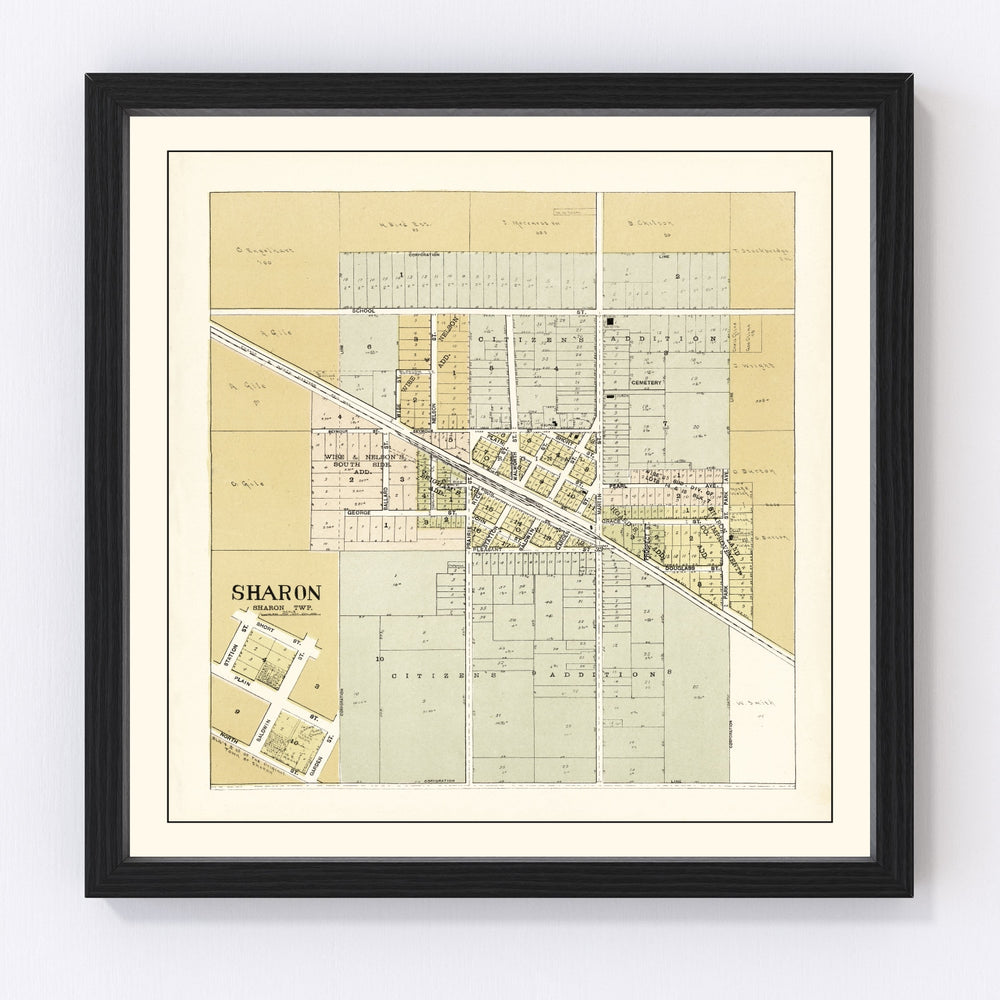 Sharon Vintage Map 1907