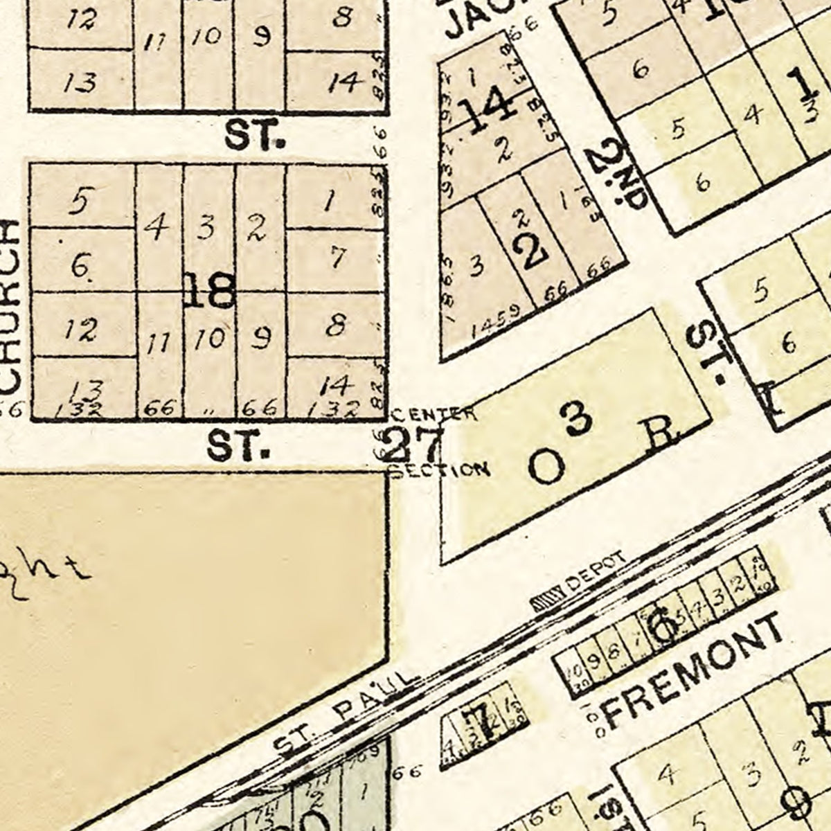 Restored historic details from the 1907 city map of Darien, Wisconsin