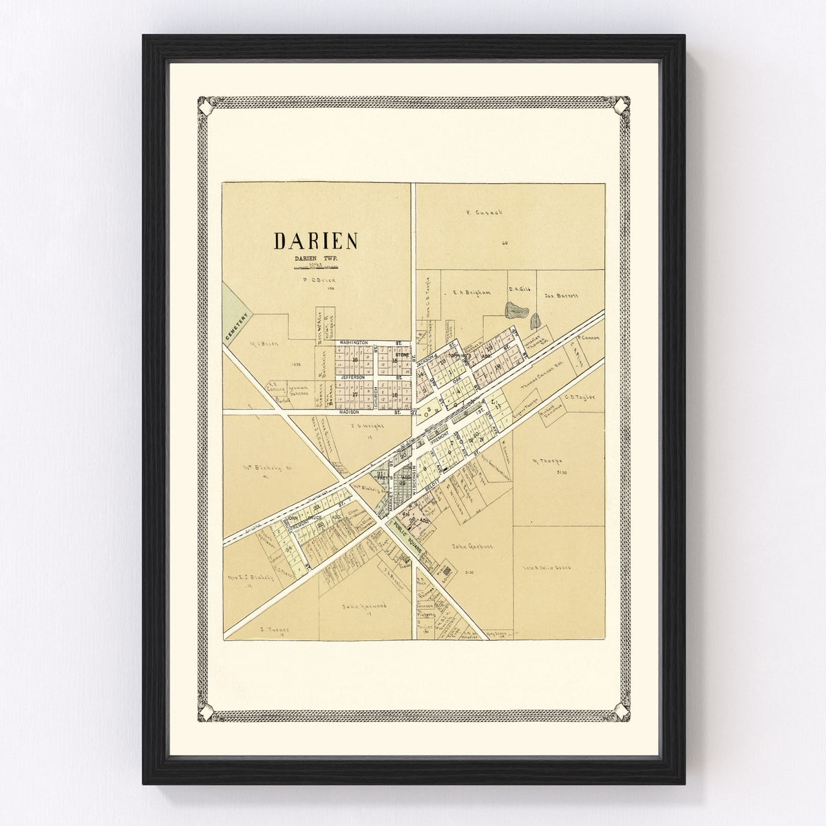 Darien Vintage Map 1907