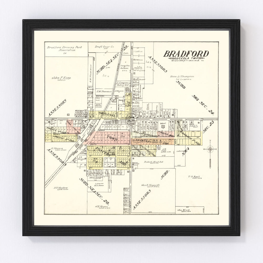 Bradford Vintage Map 1907