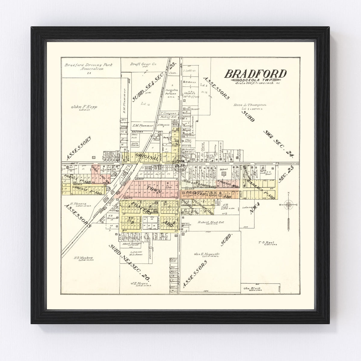 Bradford Vintage Map 1907