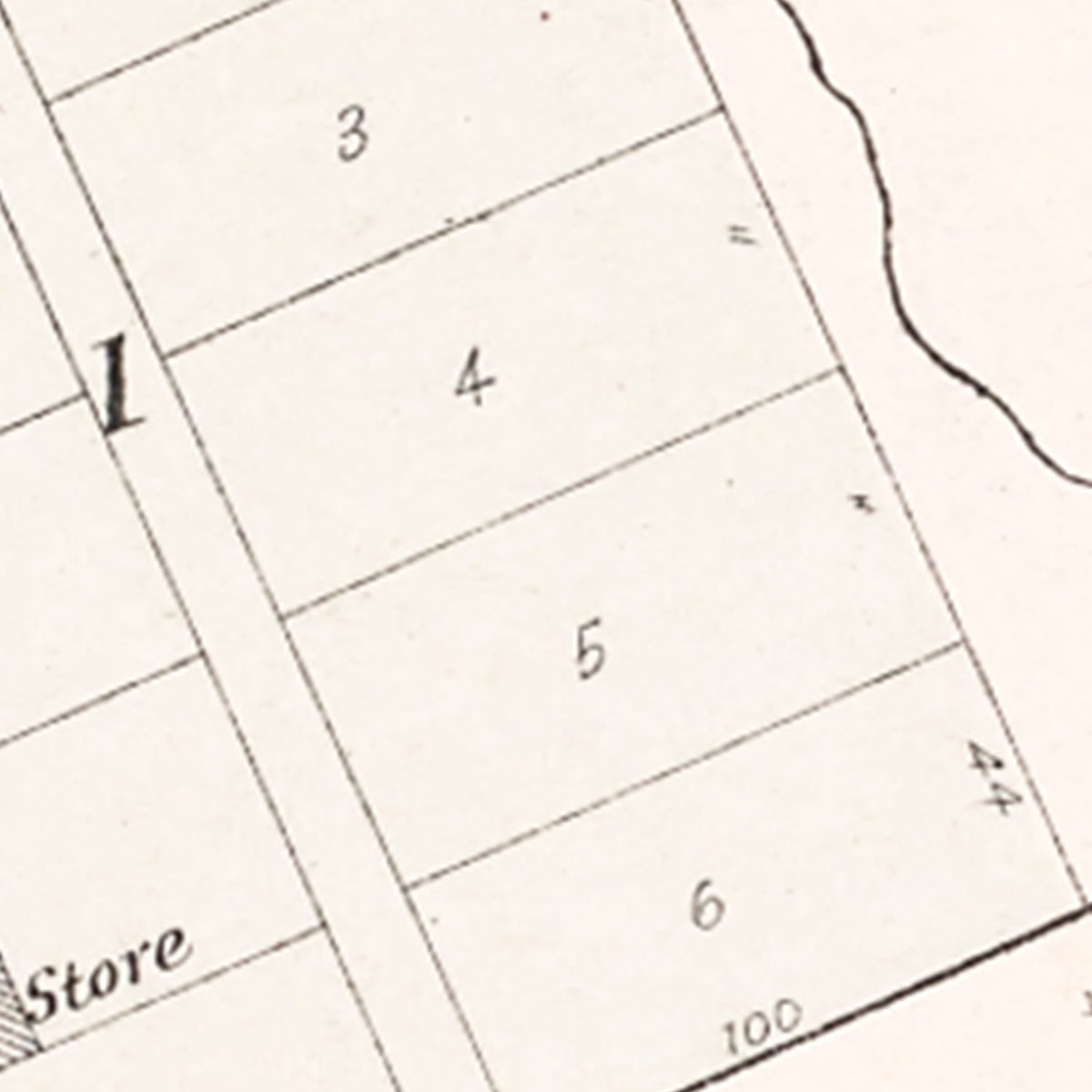 Restored historic details from the 1907 city map of Rescue, Nebraska
