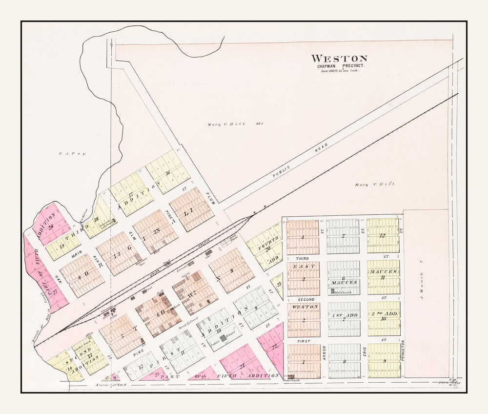Vintage Map of Weston, Nebraska 1907 print style example