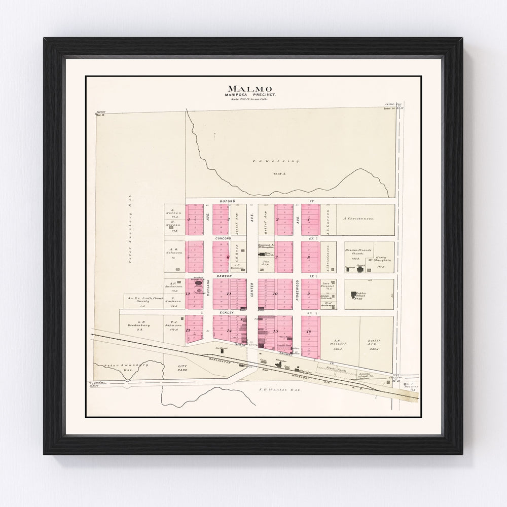 Malmo Vintage Map 1907