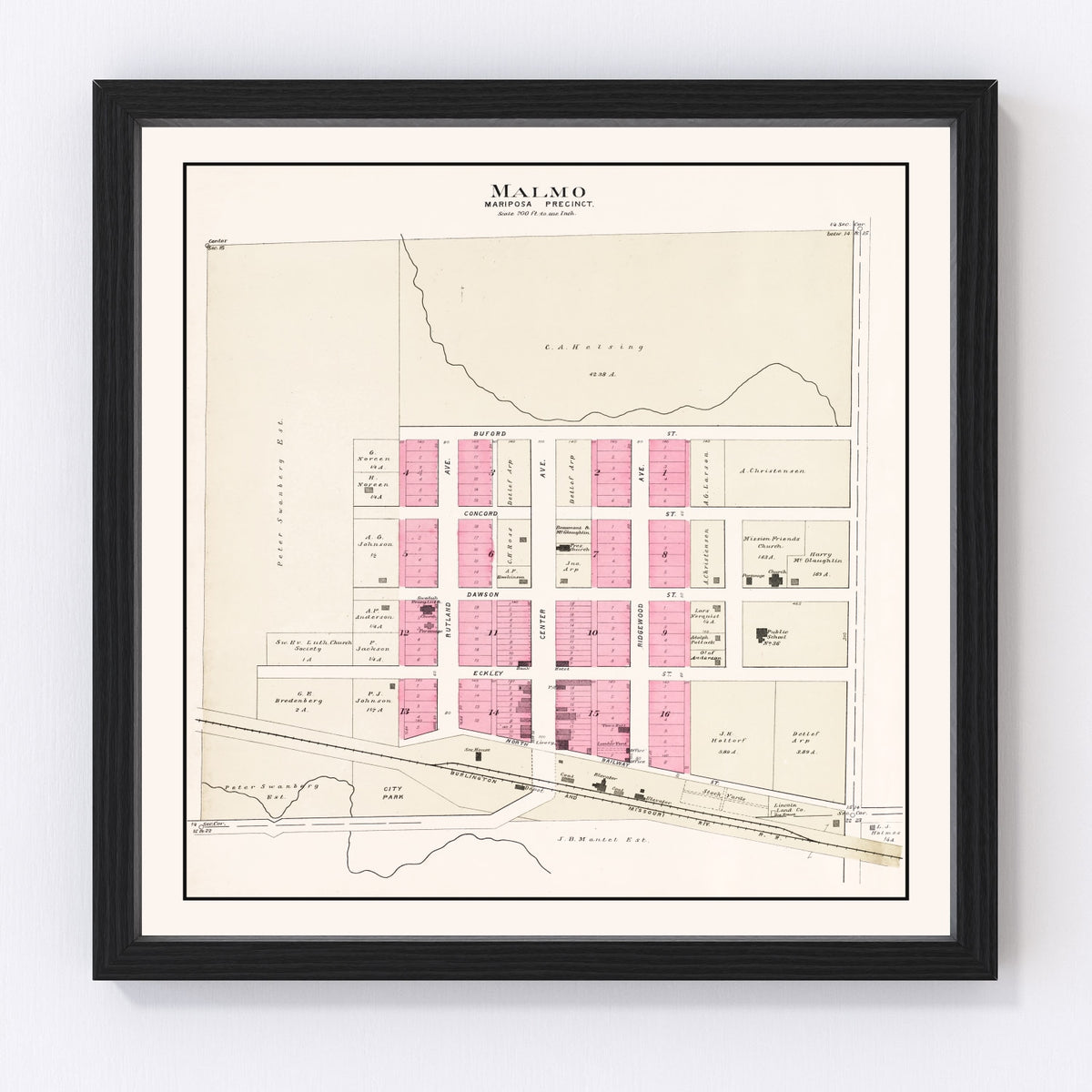 Malmo Vintage Map 1907