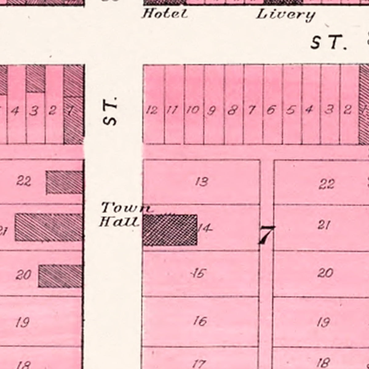 Restored historic details from the 1907 city map of Morse Bluff, Nebraska