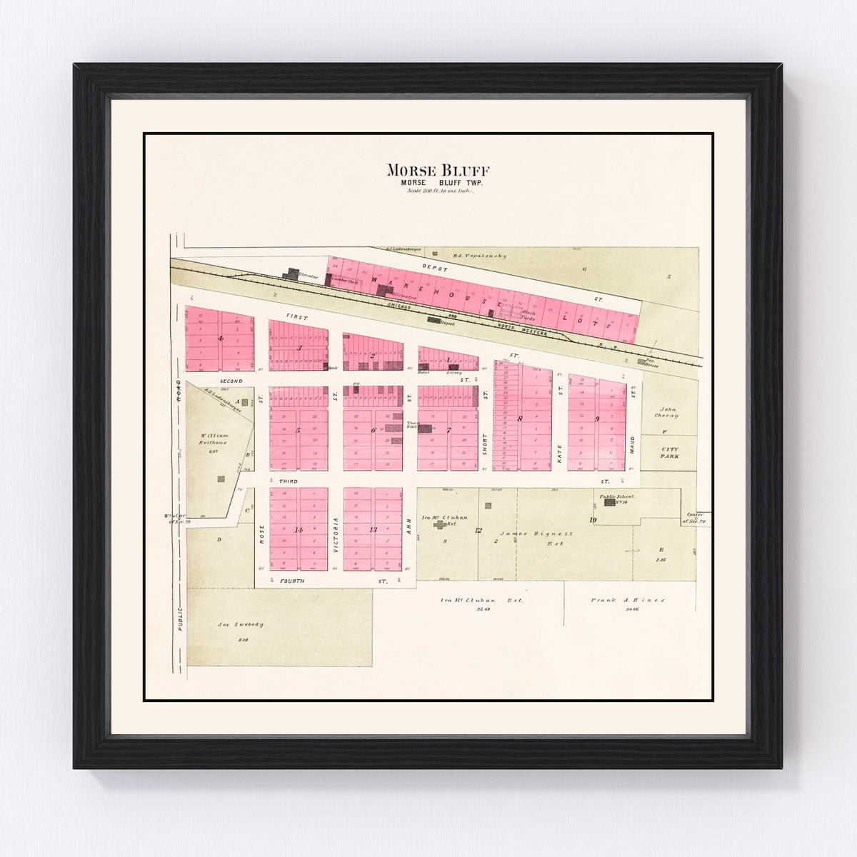 Morse Bluff Vintage Map 1907