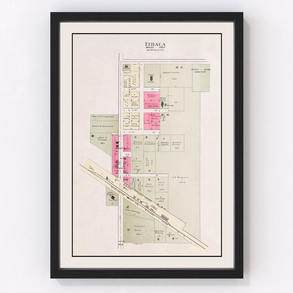 Ithaca Vintage Map 1907