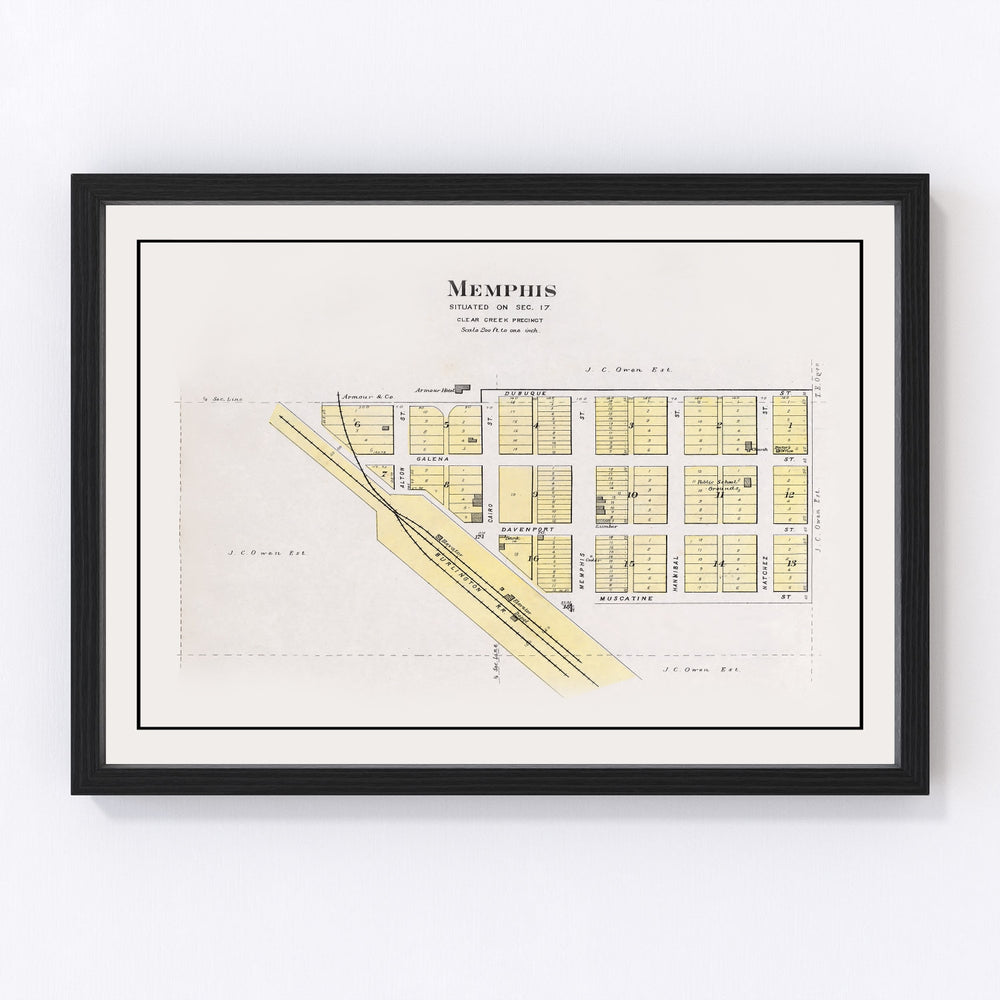 Memphis Vintage Map 1907